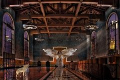 An angel, a coyote and oranges in LA Union Station.